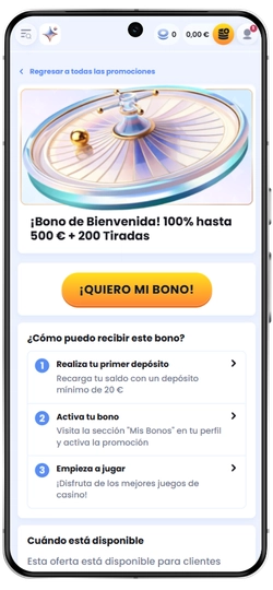 Reclamar el bono y jugar