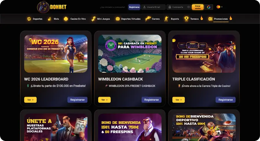 Donbet bonos y promociones sin registro