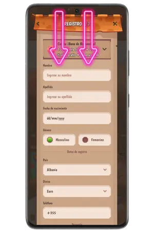 Stonevegas Casino formulario de datos personales paso dos
