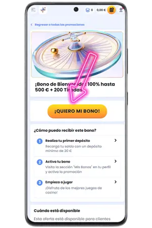 Reclamar el bono y jugar