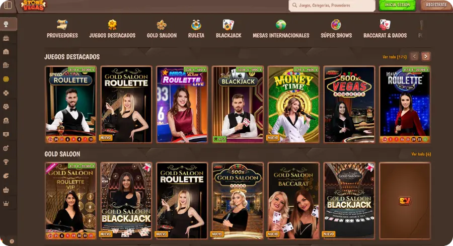 Stonevegas Casino en vivo con Evolution y Pragmatic Play Live