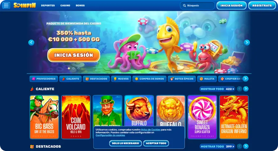 Spinfin Casino online - plataforma de juego segura
